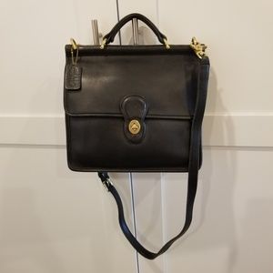 9927 Vintage Black Coach Willis Crossbody Bag